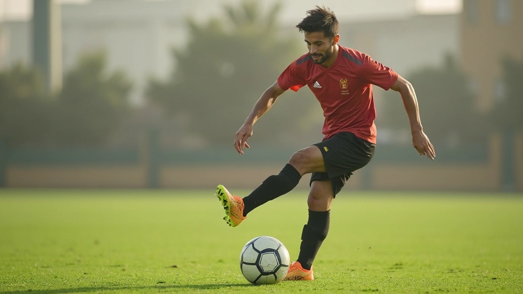 Ball control drill showing player performing precision dribbling exercise with football