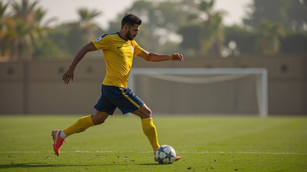 Advanced shooting drill showing player practicing finishing technique with accurate shot on goal